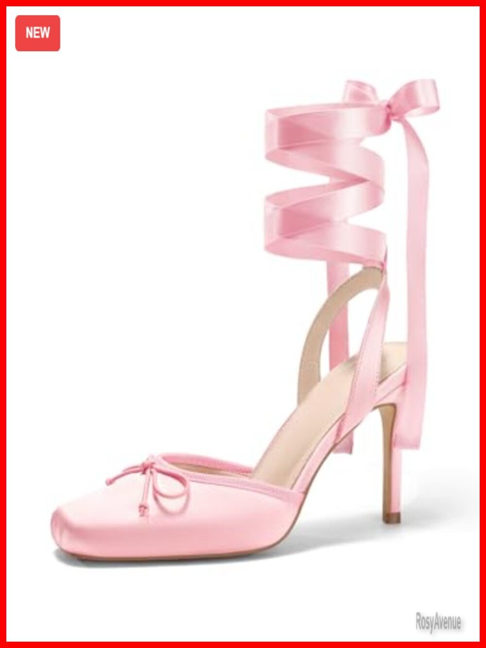 Satin Square Toe Stiletto Lace Up Bow Pumps Heels